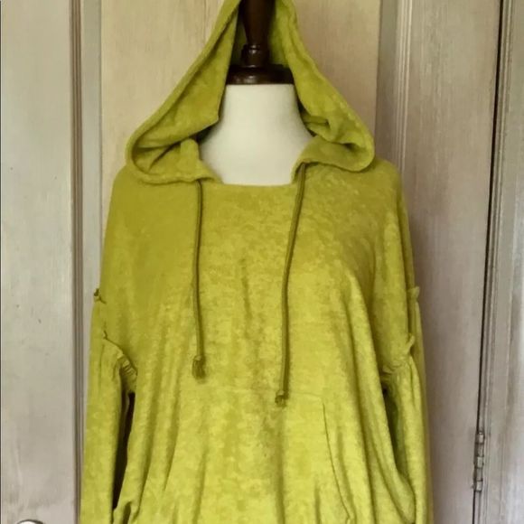 Free People Sweatshirt Hooded Terrycloth Pocket Xs - Picture 3 of 5